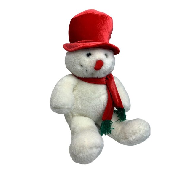 Friendzies Plush Stuffed Animal Doll Toy Snowman Hat Scarf 17.5 in Tall White Re - Picture 2 of 5